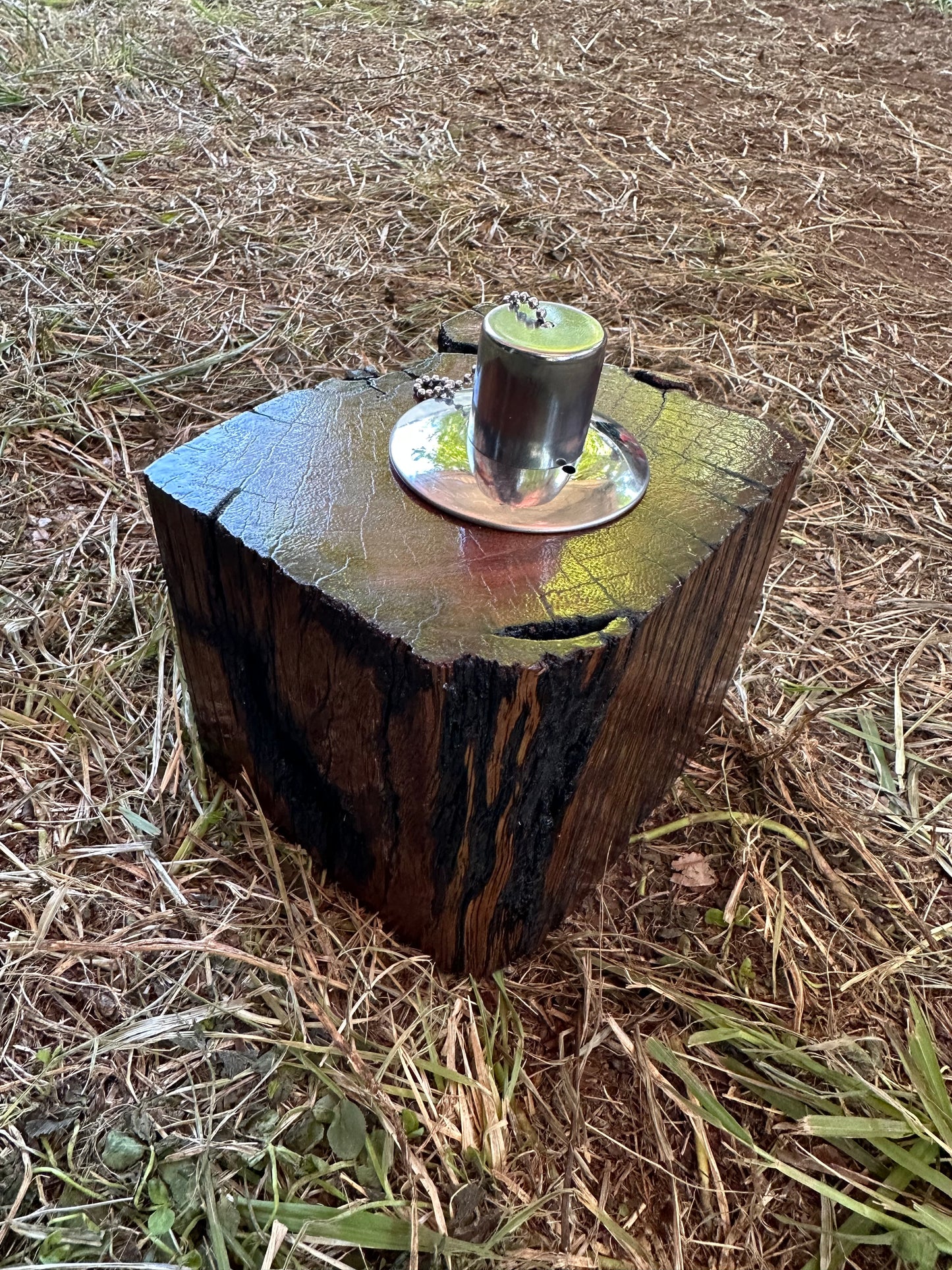 Recycled Wooden Oil Burner Small 110