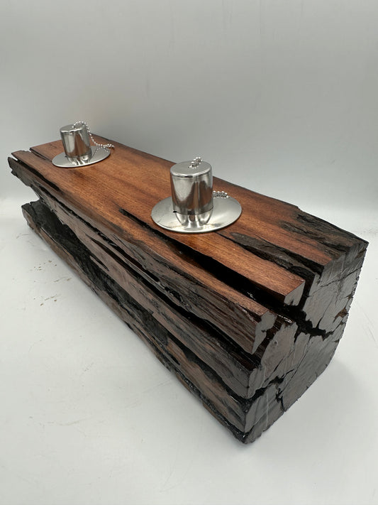 Log Recycled Wooden Oil Burner 18