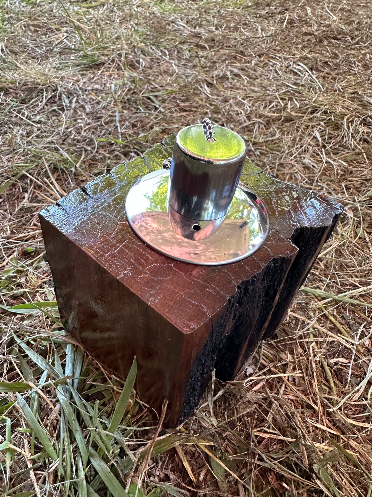 Recycled Wooden Oil Burner Small 105